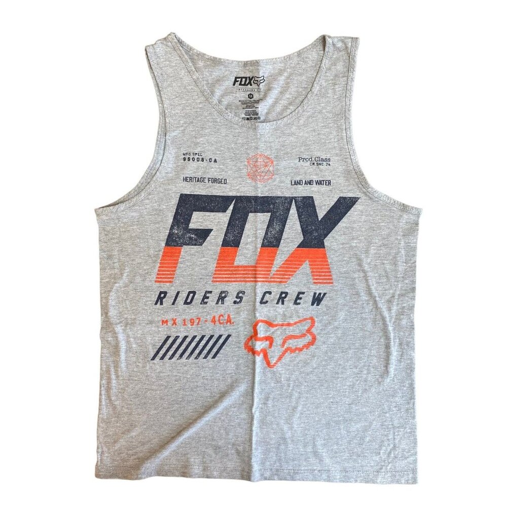 Fox Racing Tank Top Sleeveless Shirt Mens Medium Stardard Fit Gray